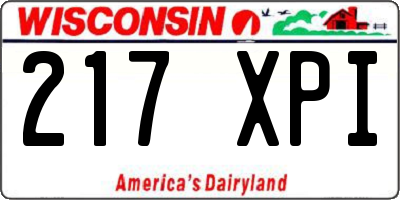 WI license plate 217XPI