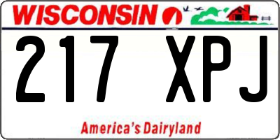 WI license plate 217XPJ