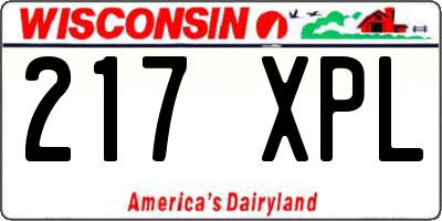WI license plate 217XPL
