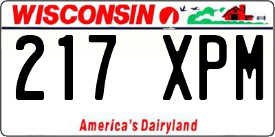 WI license plate 217XPM