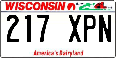 WI license plate 217XPN