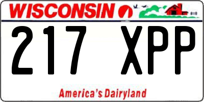 WI license plate 217XPP