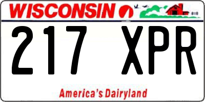 WI license plate 217XPR