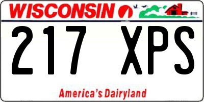 WI license plate 217XPS