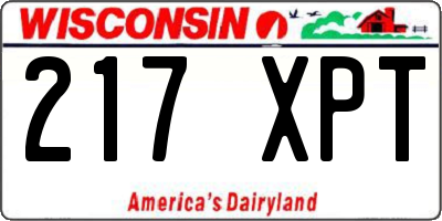 WI license plate 217XPT