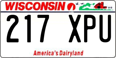 WI license plate 217XPU