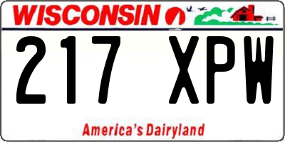 WI license plate 217XPW