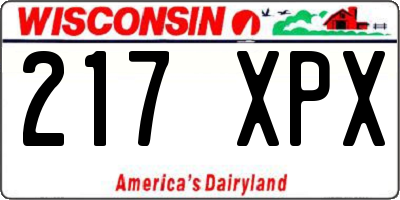 WI license plate 217XPX