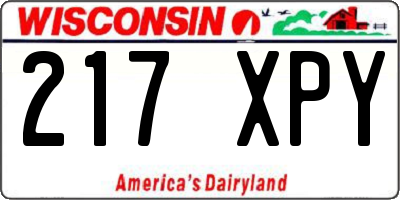 WI license plate 217XPY