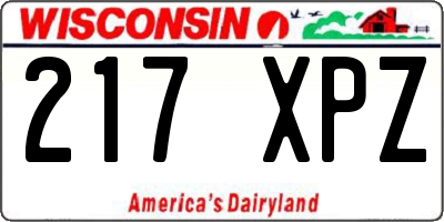 WI license plate 217XPZ