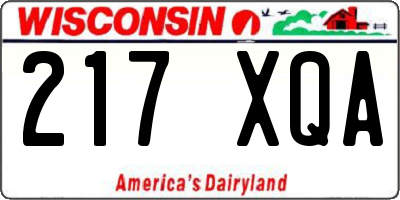 WI license plate 217XQA