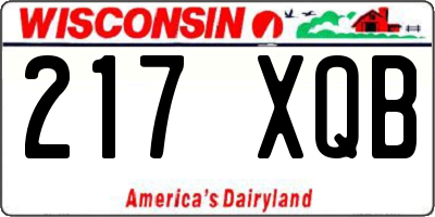WI license plate 217XQB