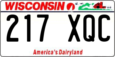 WI license plate 217XQC