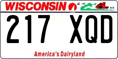 WI license plate 217XQD