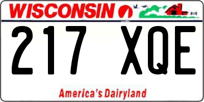 WI license plate 217XQE
