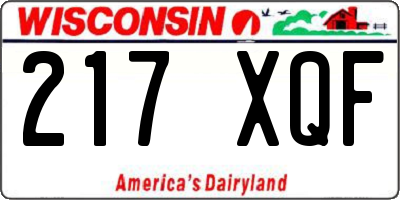 WI license plate 217XQF