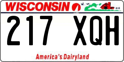 WI license plate 217XQH
