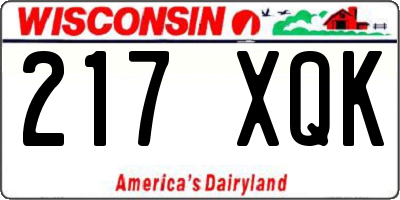 WI license plate 217XQK