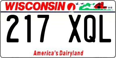 WI license plate 217XQL