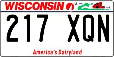 WI license plate 217XQN