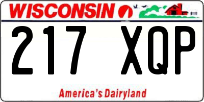 WI license plate 217XQP