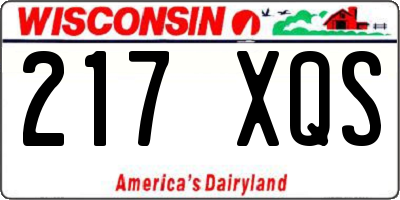 WI license plate 217XQS