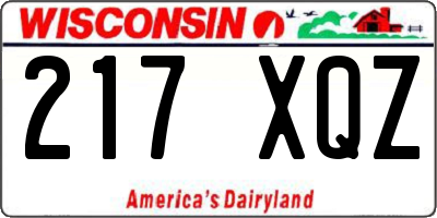 WI license plate 217XQZ
