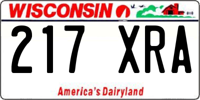 WI license plate 217XRA