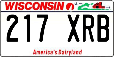 WI license plate 217XRB