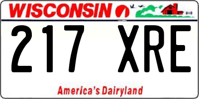 WI license plate 217XRE