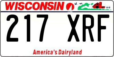 WI license plate 217XRF