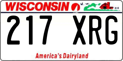 WI license plate 217XRG