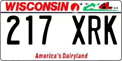 WI license plate 217XRK