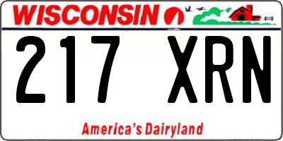 WI license plate 217XRN