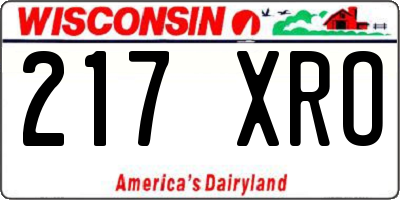 WI license plate 217XRO