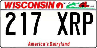 WI license plate 217XRP