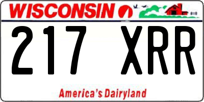 WI license plate 217XRR