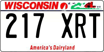 WI license plate 217XRT