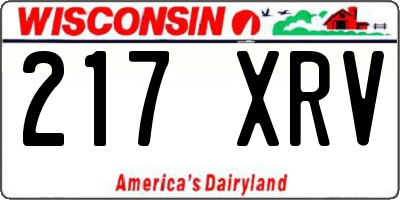 WI license plate 217XRV