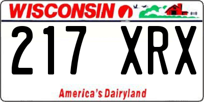 WI license plate 217XRX