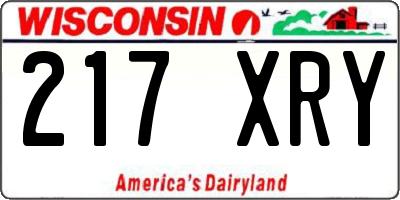 WI license plate 217XRY