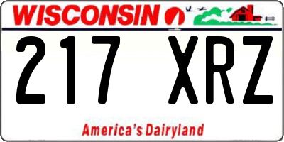 WI license plate 217XRZ