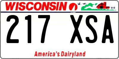 WI license plate 217XSA