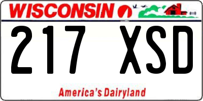 WI license plate 217XSD