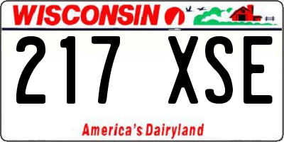 WI license plate 217XSE