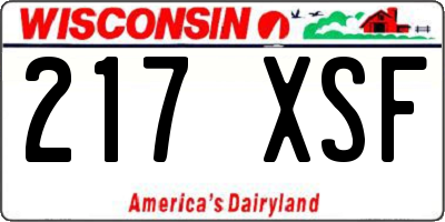 WI license plate 217XSF
