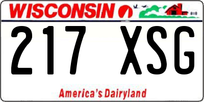 WI license plate 217XSG
