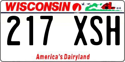 WI license plate 217XSH