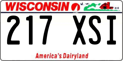 WI license plate 217XSI
