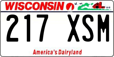 WI license plate 217XSM